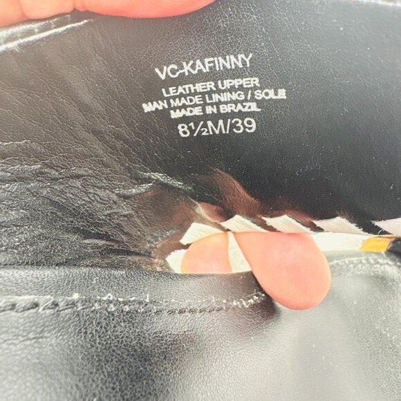 Vince Camuto Kafinny High Heel Sandals Black Tan Strappy Block Heel Size 8.5M 38 - Picture 9 of 12